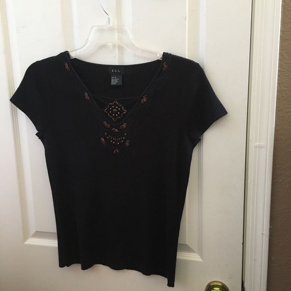 FINAL MARKDOWN Ladies rqt cap sleeve knit top (M)